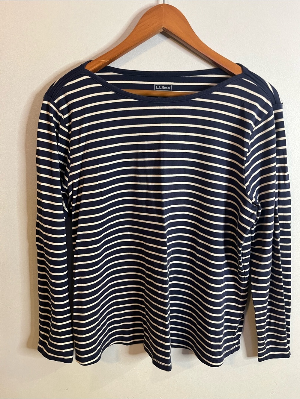 L.L.Bean Cotton Tee Navy and White Striped Women’s 1X